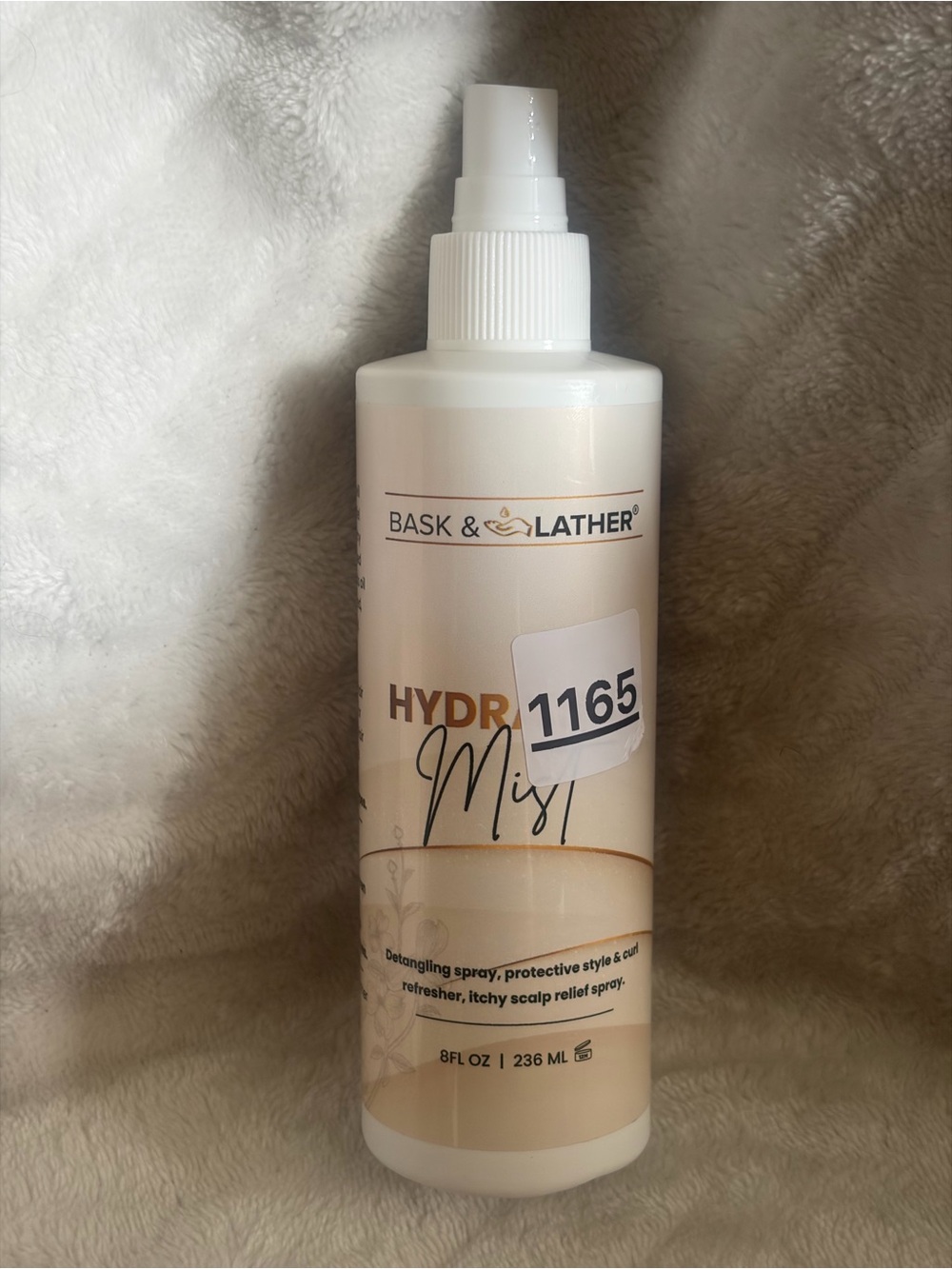 BASK & LATHER HYDRATING Mist 8oz Detangling Curl Refresher Itchy Scalp Relief